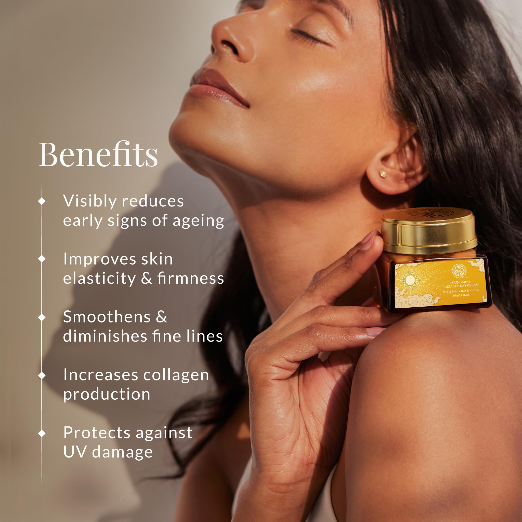 Forest Essentials Soundarya Radiance Cream With 24K Gold & SPF 25, Iconic & Illuminating, Unisex Facial Moisturiser For Premature Ageing, UV Protection, 50g – view 2