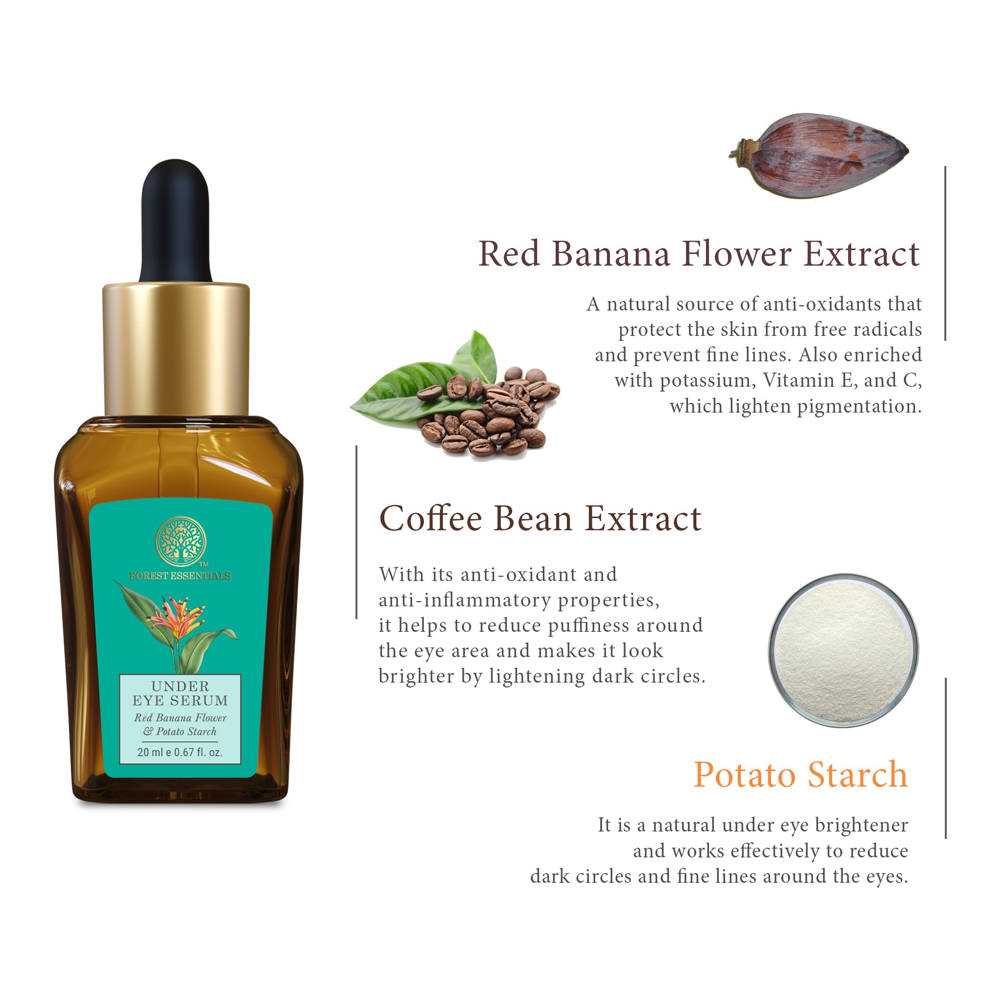 Forest Essentials Under Eye Serum with Red Banana Flower & Potato Starch – view 4