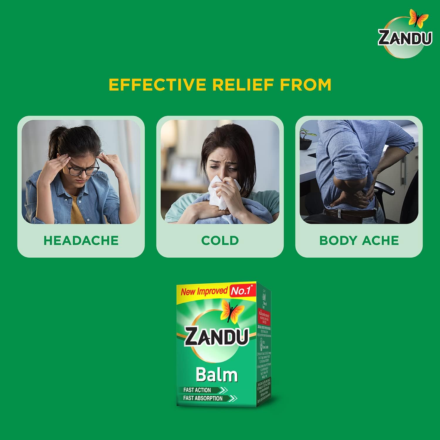 Zandu Balm, 50ml x Pack of 2, Effective relief from Headache, Body Pain, Sprain and Cold – view 5