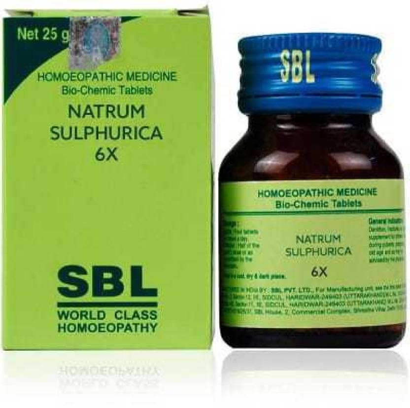 SBL Natrum Sulphuricum 6X 25g jar product packaging