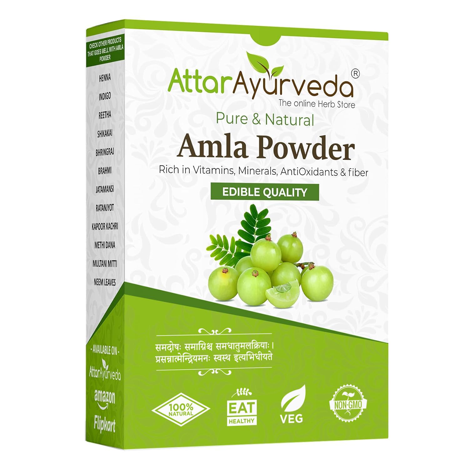 250 g pure amla powder pack for hair and skin use