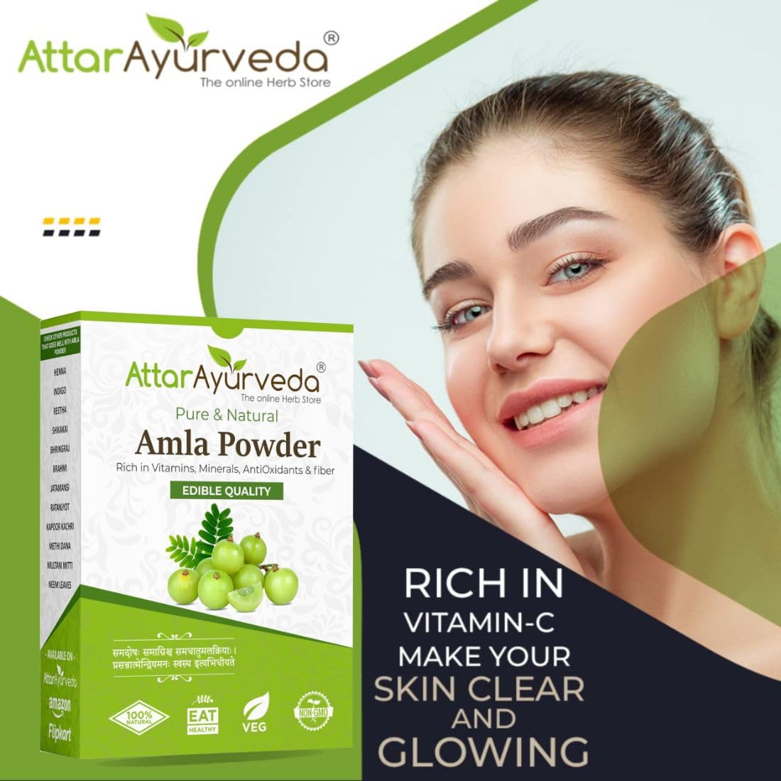 Attar Ayurveda Pure Amla Powder For Hair Growth (250 grams) – view 4