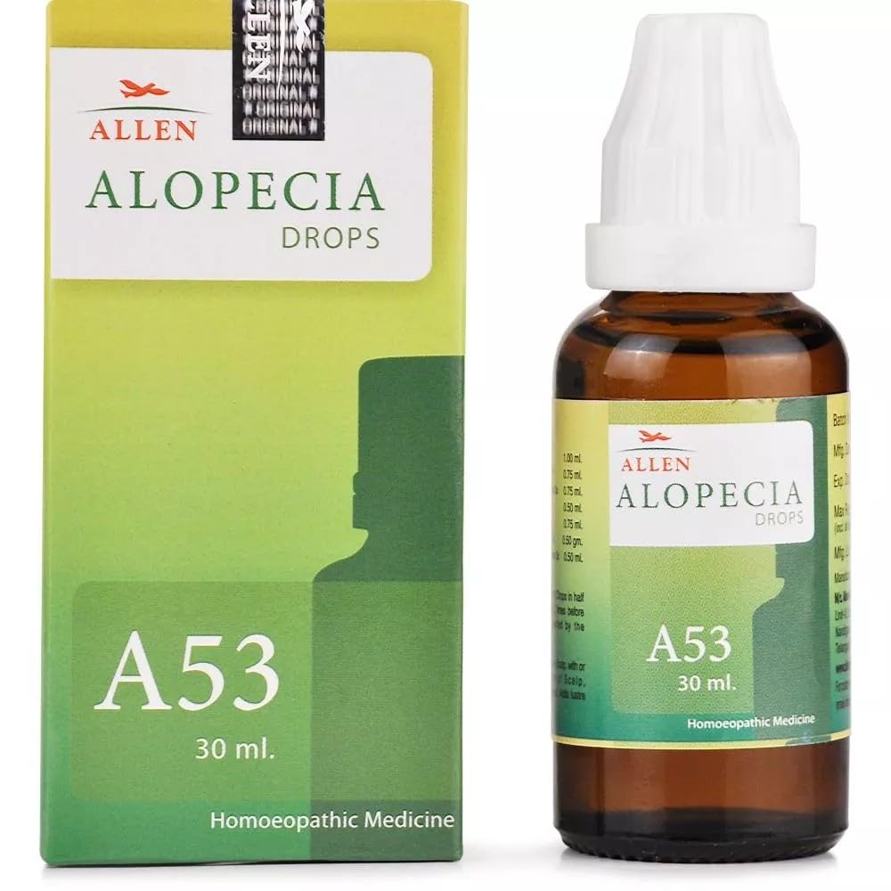 Allen A53 Alopecia Drops clear liquid with dropper bottle