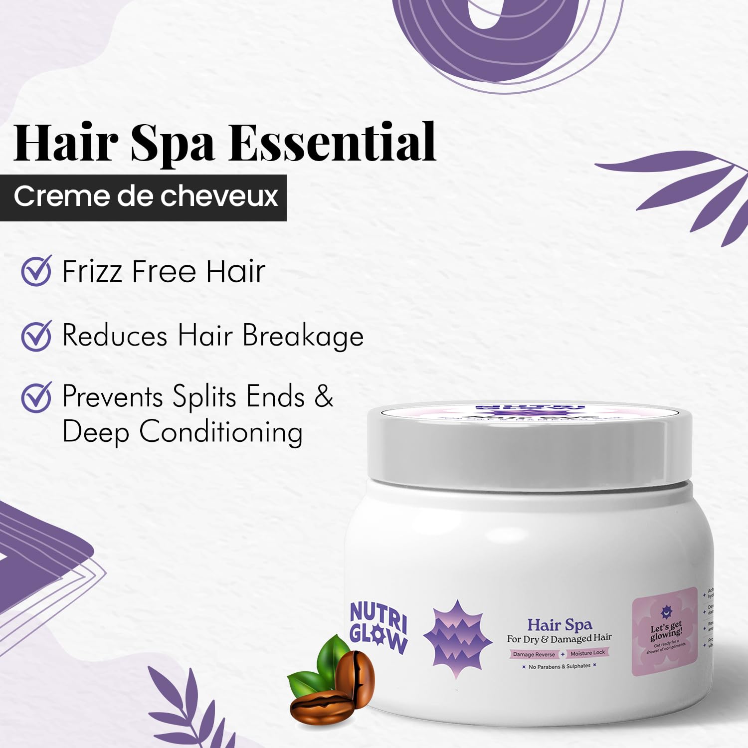 NutriGlow Hair Spa Cream with Damage Reverse & Moisture Lock Formulation for Dry & Damaged Hair - 300g – view 3