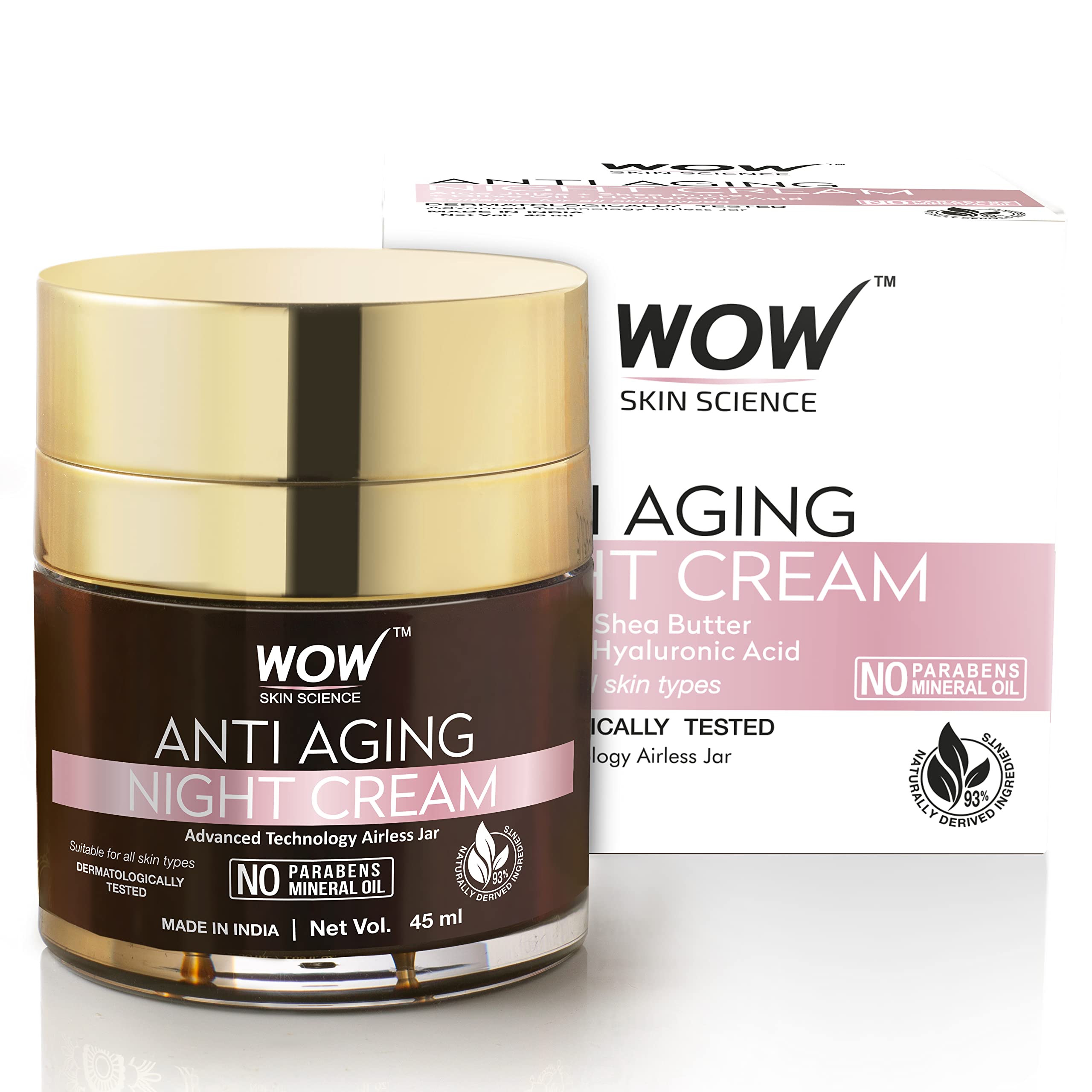 Front view of WOW Skin Science anti aging night cream jar