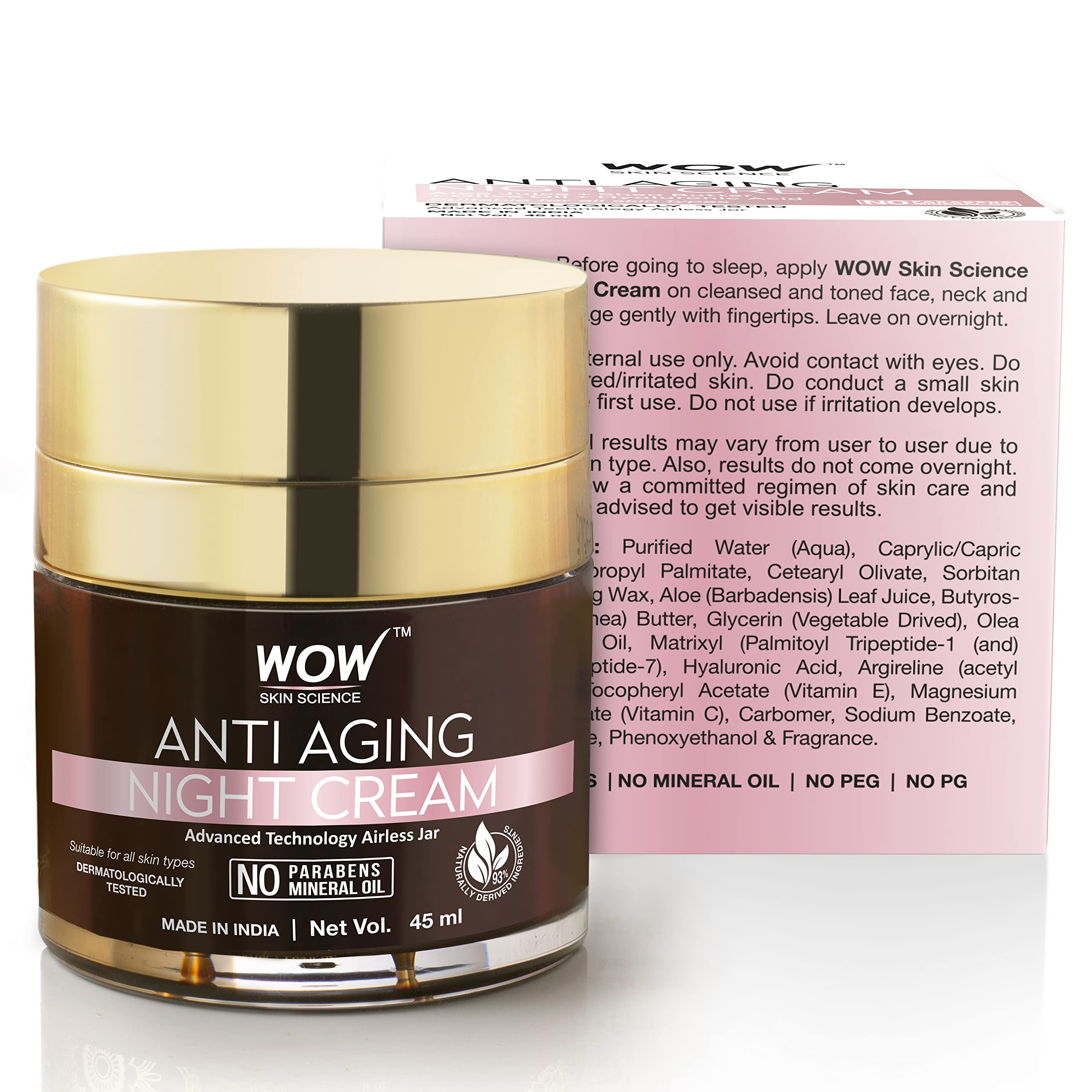 WOW Skin Science Cream Anti Aging No Parabens & Mineral Oil Night Cream, 50mL – view 2