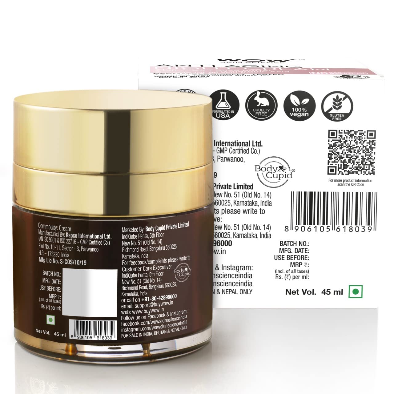 WOW Skin Science Cream Anti Aging No Parabens & Mineral Oil Night Cream, 50mL – view 5