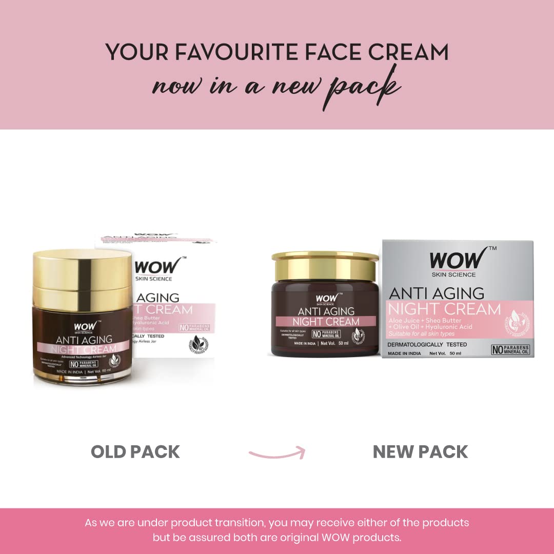 WOW Skin Science Cream Anti Aging No Parabens & Mineral Oil Night Cream, 50mL – view 6