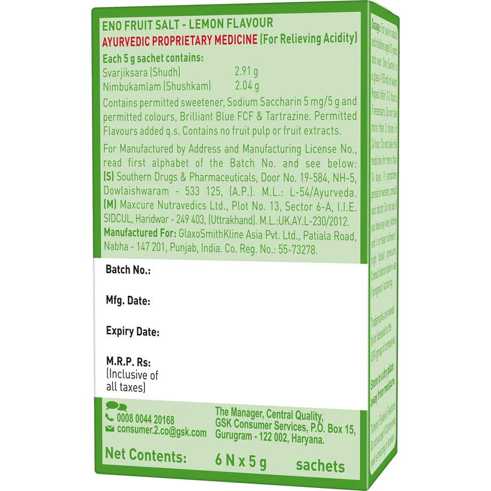 ENO Lemon Multipack Digestive Fruit Salt 30 gm ( Pack of 6 ) – view 3