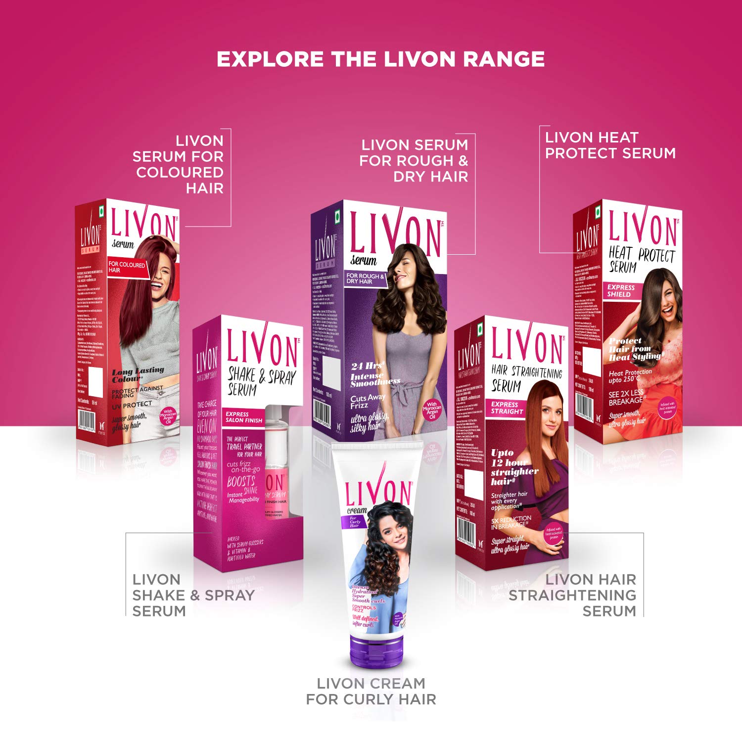 Livon Serum for Frizz-free, Smooth Hair, With Argan Oil & Vitamin E, 50 ml (Pack of 2), Transparent – view 6