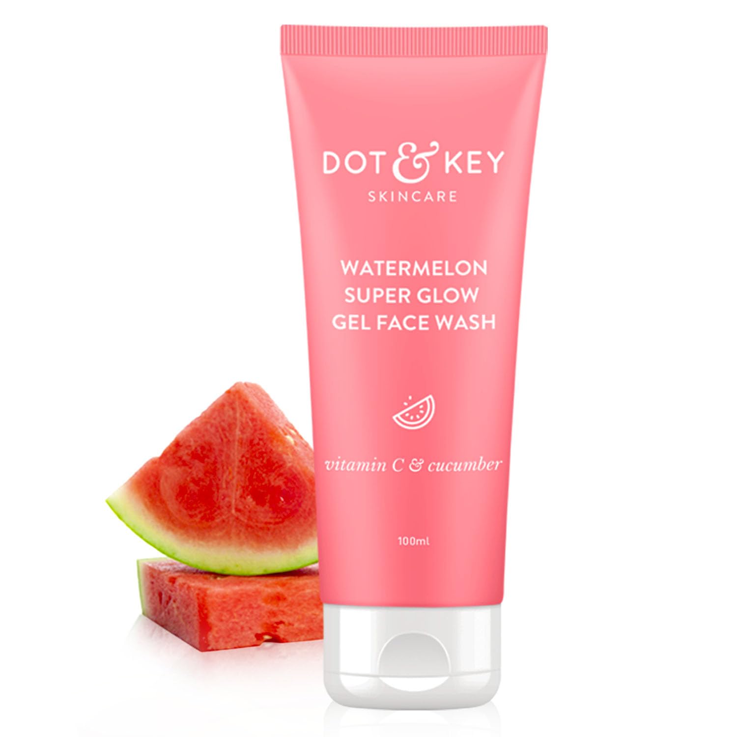 Transparent watermelon gel face wash tube for oily combination skin