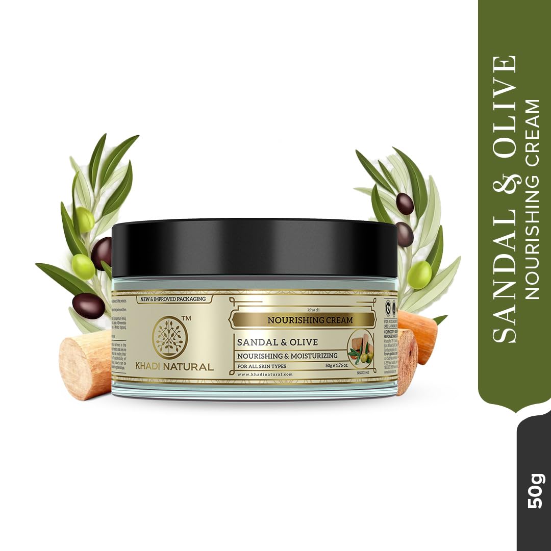 KHADI NATURAL Ayurvedic Sandal and Olive Face Nourishing Cream With Sheabutter, 50g – view 5