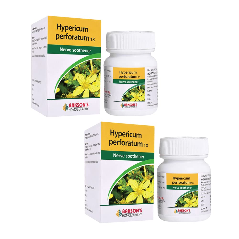 Bakson's Homoeopathy Hypericum Perforatum 1X tablet pack with two units