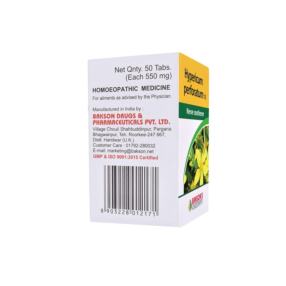 Dr. Bakshi's BAKSON'S HOMOEOPATHY HYPERICUM PERFORATUM -1X-50TAB (Pack of 2) – view 2