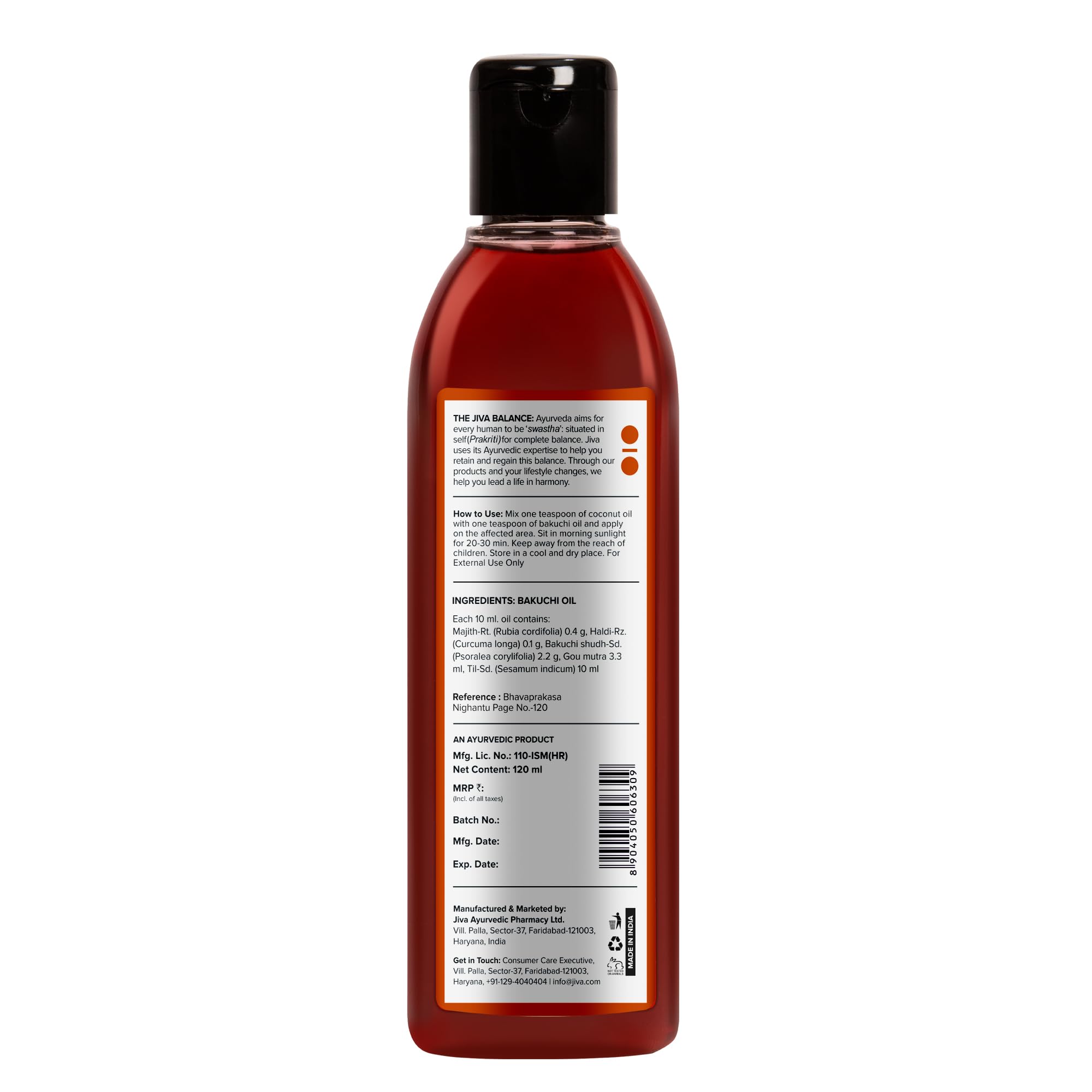 Jiva Bakuchi Oil For Skin Pigmentation, Anti-Aging, and Healthy Skin & Hair – view 2