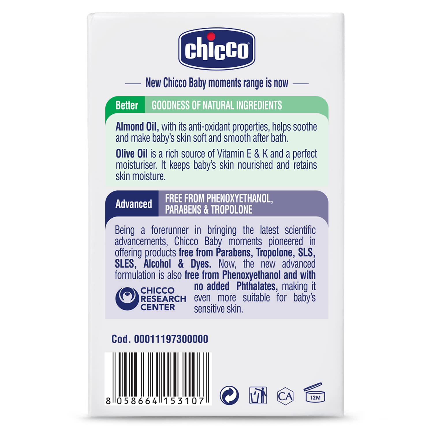 Chicco Baby Moments Soap 75g Buy 3 Get 1 Free For Nourished & Moisturised Skin With Natural Care of Almond & Olive Oil – view 9