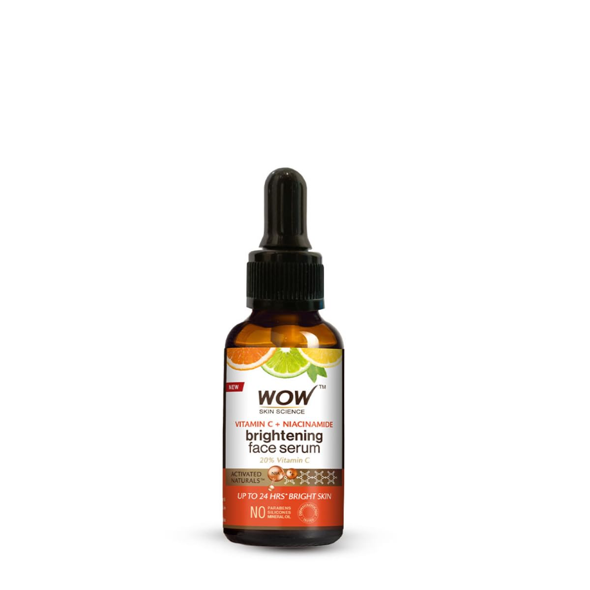 30 ml brightening vitamin C face serum bottle by WOW Skin Science