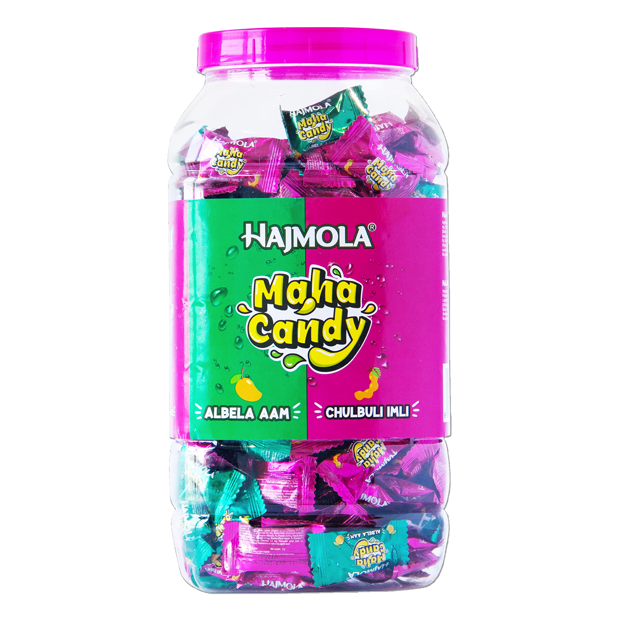 Large Hajmola digestive candy bottle in Aam and Imli flavors