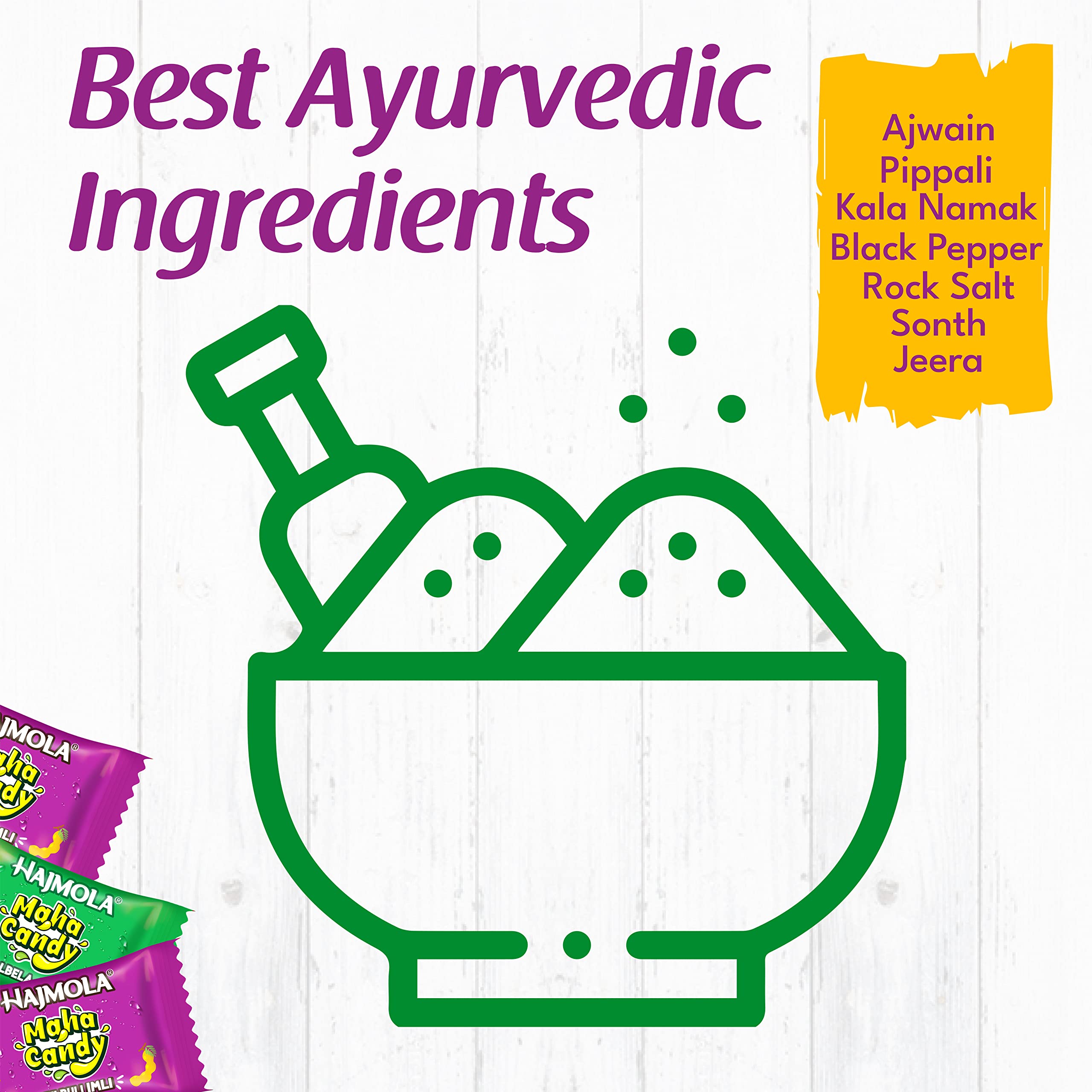Dabur Hajmola Maha Candy Aam/Imli Jar - 500 candies ( 100 Aam + 400 Imli Candies ) Healthy, Tasty & Chatpata Improves Digestion Relief from Constipation & Gas With Best Ayurvedic Ingredients – view 4
