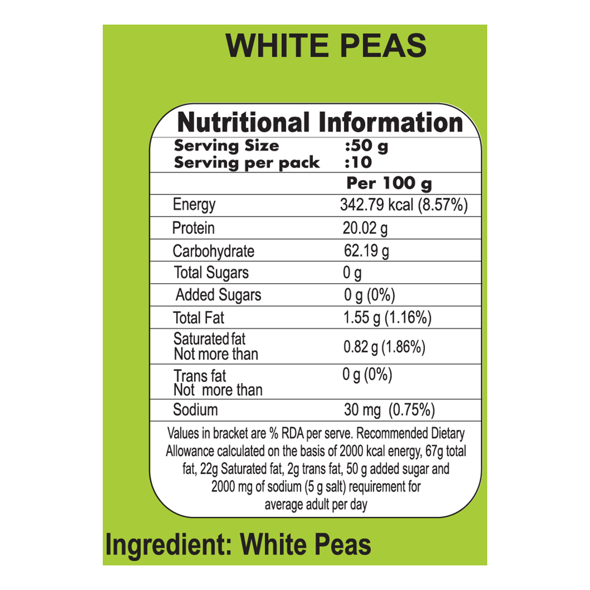 Patanjali Unpolished White Peas 500 g – view 4