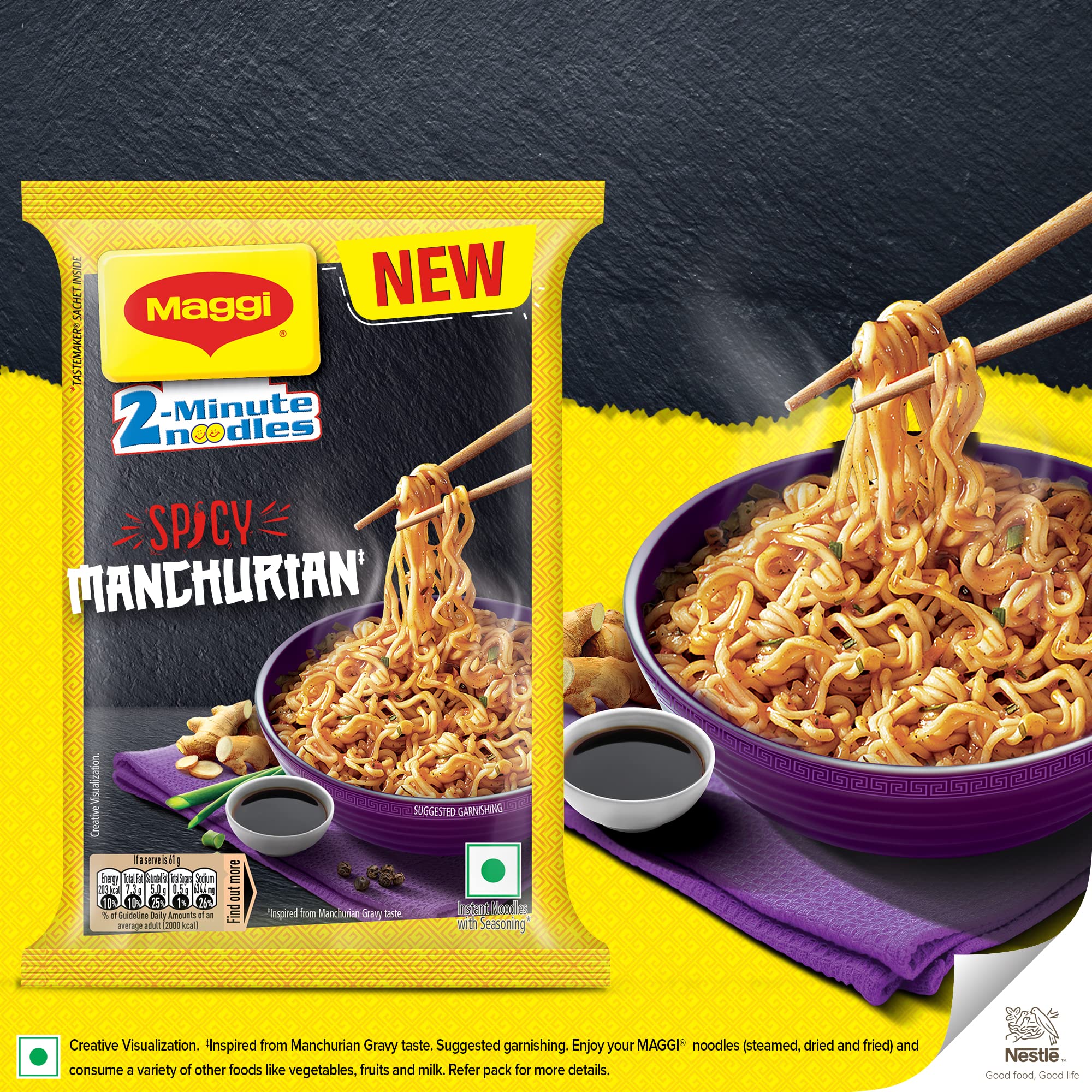 MAGGI 2-Minute Spicy Manchurian Noodles, Easy to Cook Instant Noodles, 244g – view 7