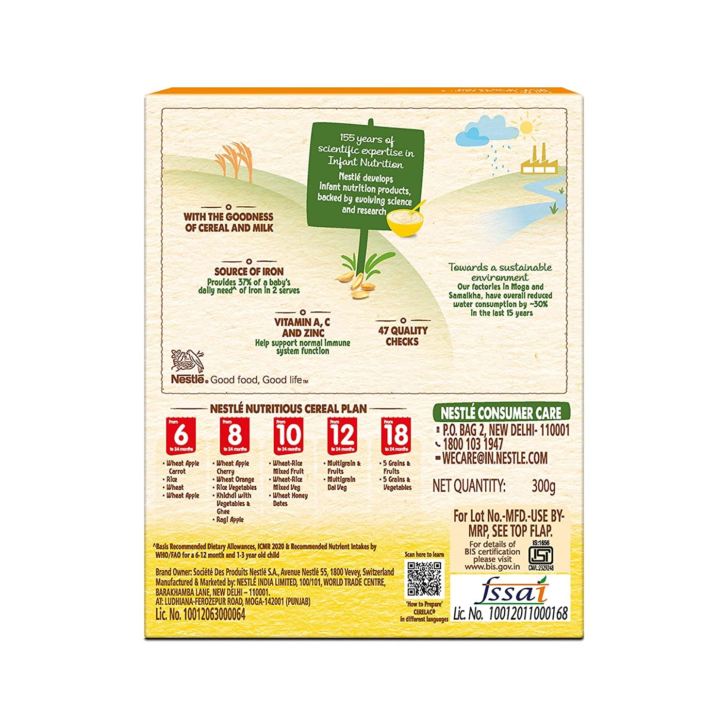 Nestle Cerelac Baby Cereal with Milk , Wheat ,Stage 1, From 6 to 24 Months , Source of Iron & Protein , 300g – view 2