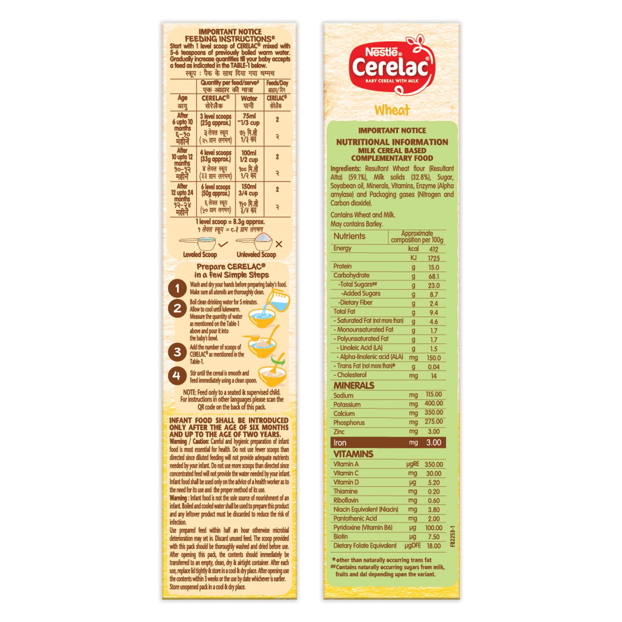 Nestle Cerelac Baby Cereal with Milk , Wheat ,Stage 1, From 6 to 24 Months , Source of Iron & Protein , 300g – view 4