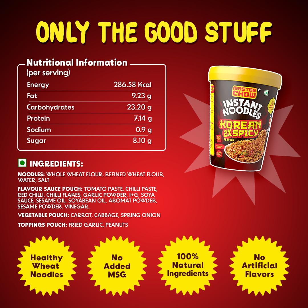 MasterChow Instant Cup Noodles - 2x Spicy Korean Noodles – view 7