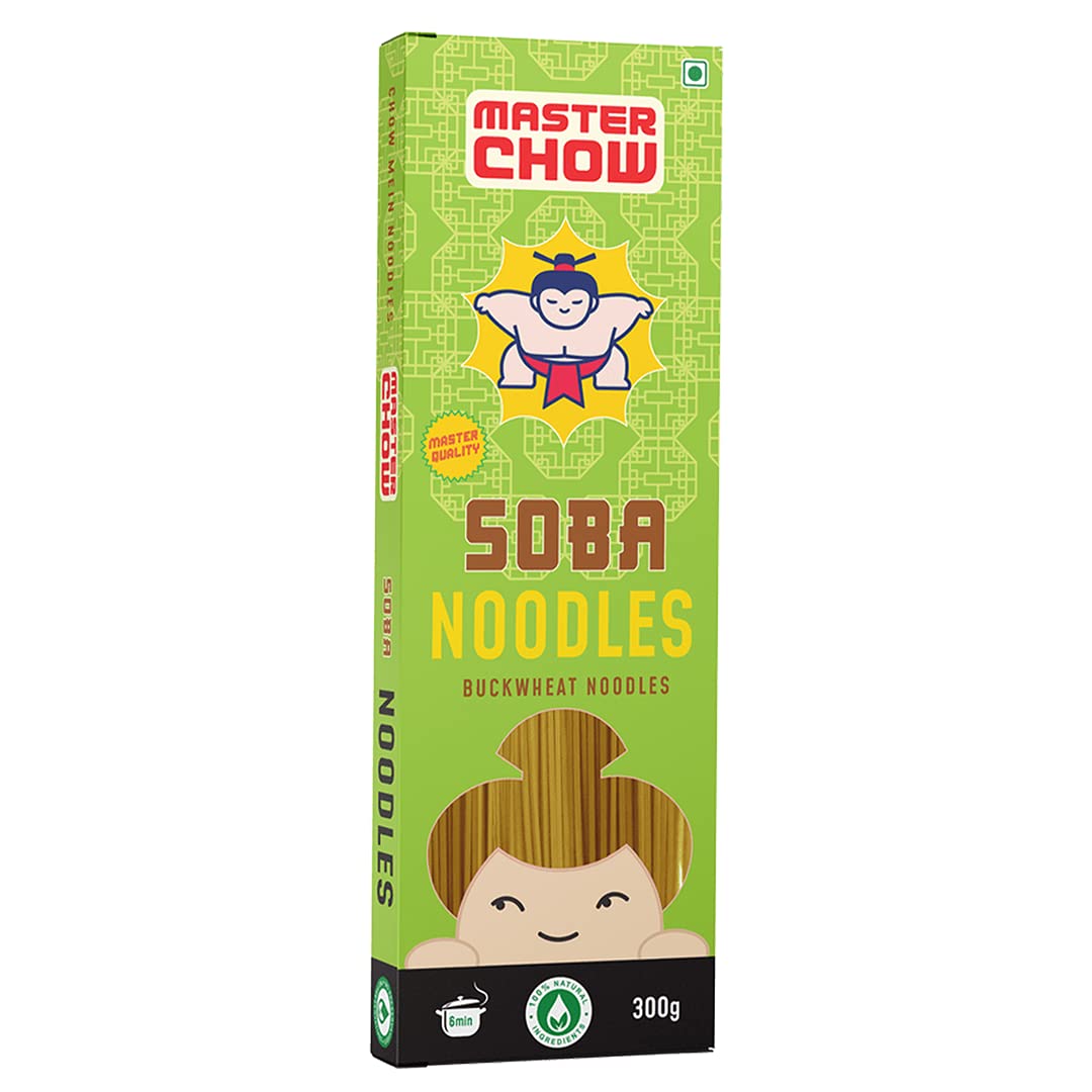 MasterChow Healthy Soba Noodles | Made with 70% Buckwheat Flour & 30% Whole Wheat | No Maida, Not Fried | 100% Natural | No Artificial Preservatives or MSG | Get Restaurant Style Taste in Just 10 Minutes | Serves 4-5 Meals