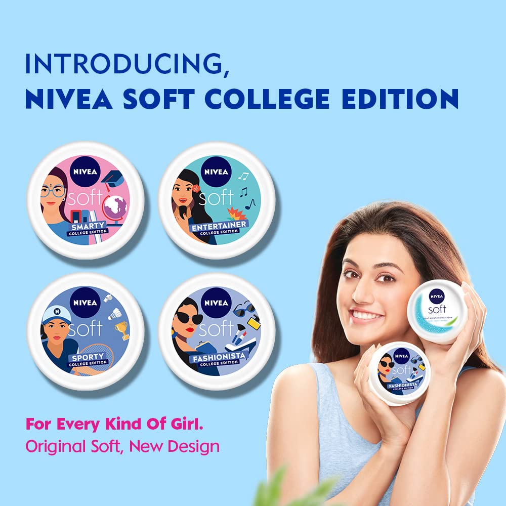 NIVEA Soft Fashionista College Edition Moisturizer for Face, Hand & Body, Non Sticky Cream, 300 ml – view 2