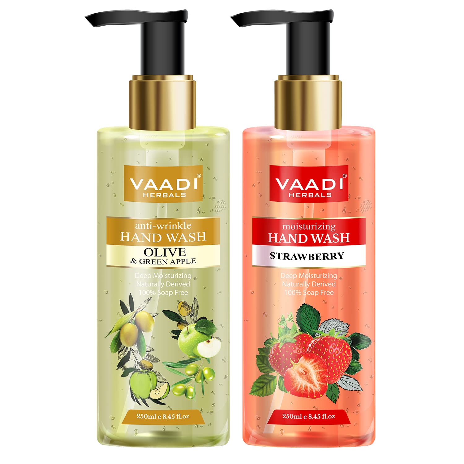 Vaadi Herbals olive and strawberry hand wash pack of two
