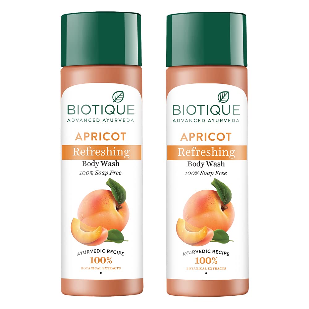 Biotique apricot gel body wash twin pack bottles