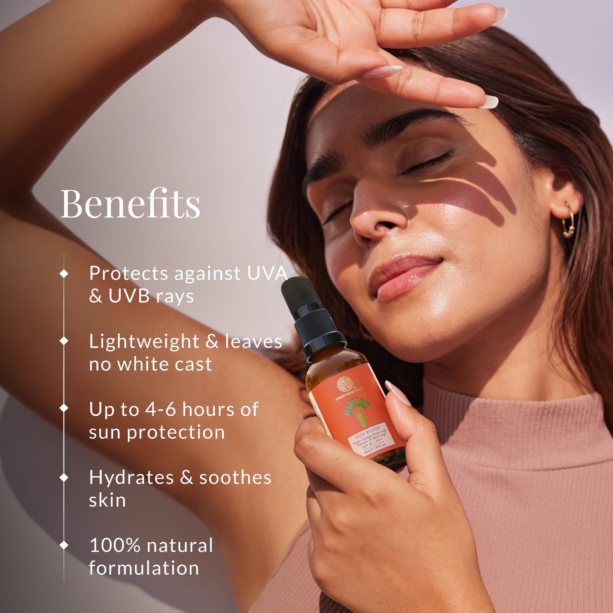 Forest Essentials SUN FLUID Tender Coconut Water with Turmeric & Basil Leaf SPF 50 – view 4