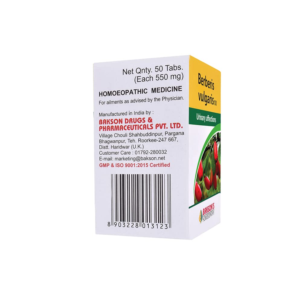 Dr. Bakshi's BAKSON'S HOMOEOPATHY BERBERIS VULGARIS -1X-50TAB (Pack of 2) – view 2