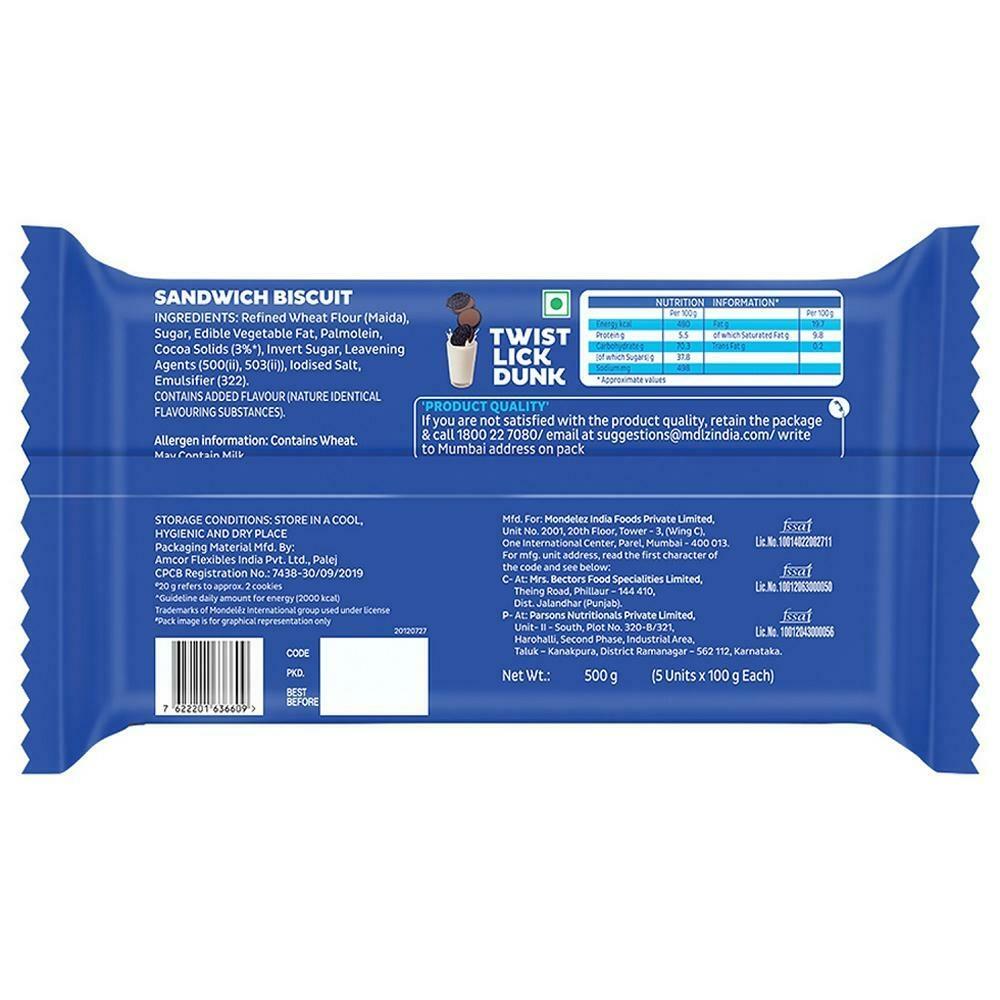 Cadbury Oreo Choco Creme Biscuits Jumbo Pack 481.25 G – view 2