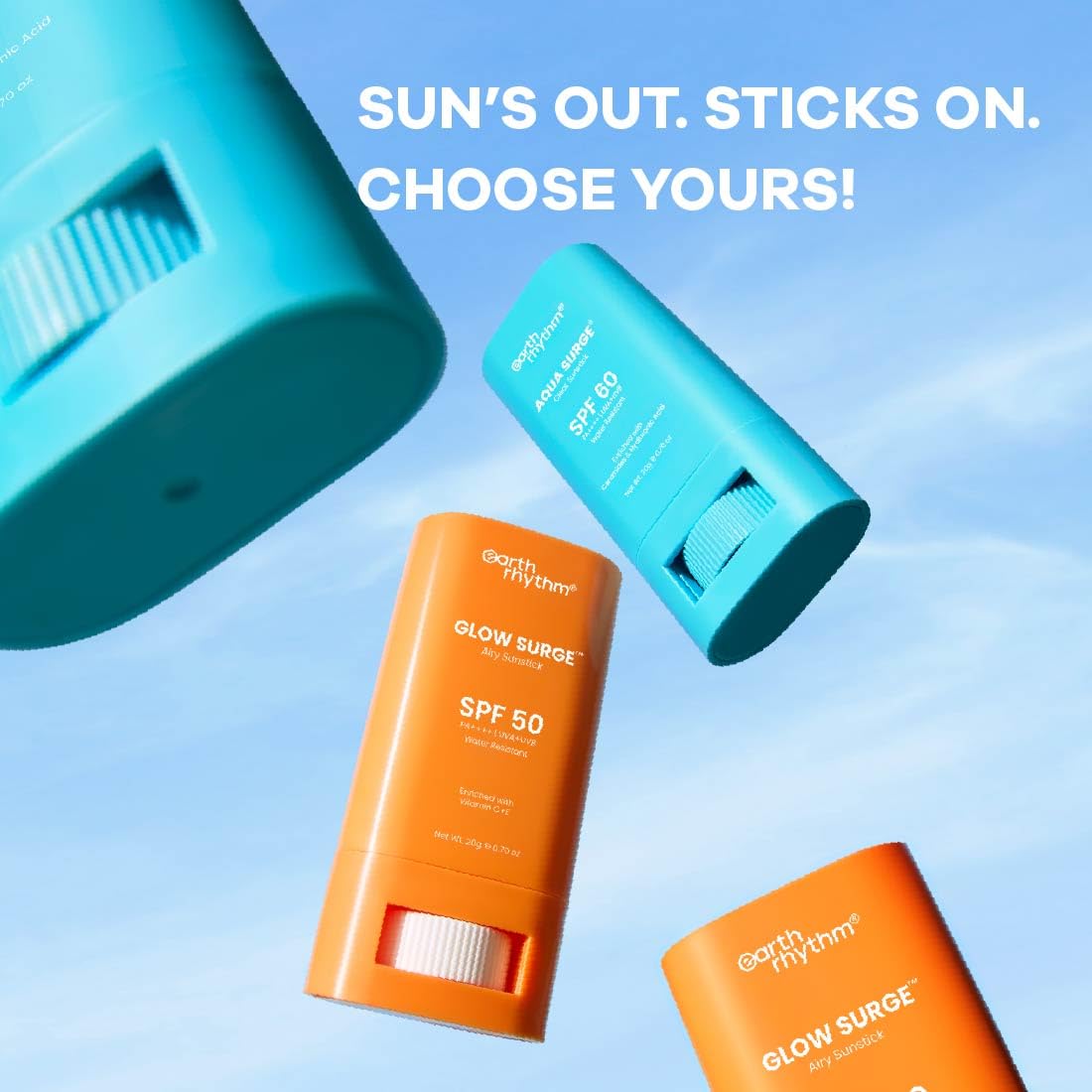 Earth Rhythm Aqua Surge Hydrating Sunstick SPF 60 PA++++. Ceramides & Hyaluronic Acid. No white Cast. No Parabens, Vegan. – view 9
