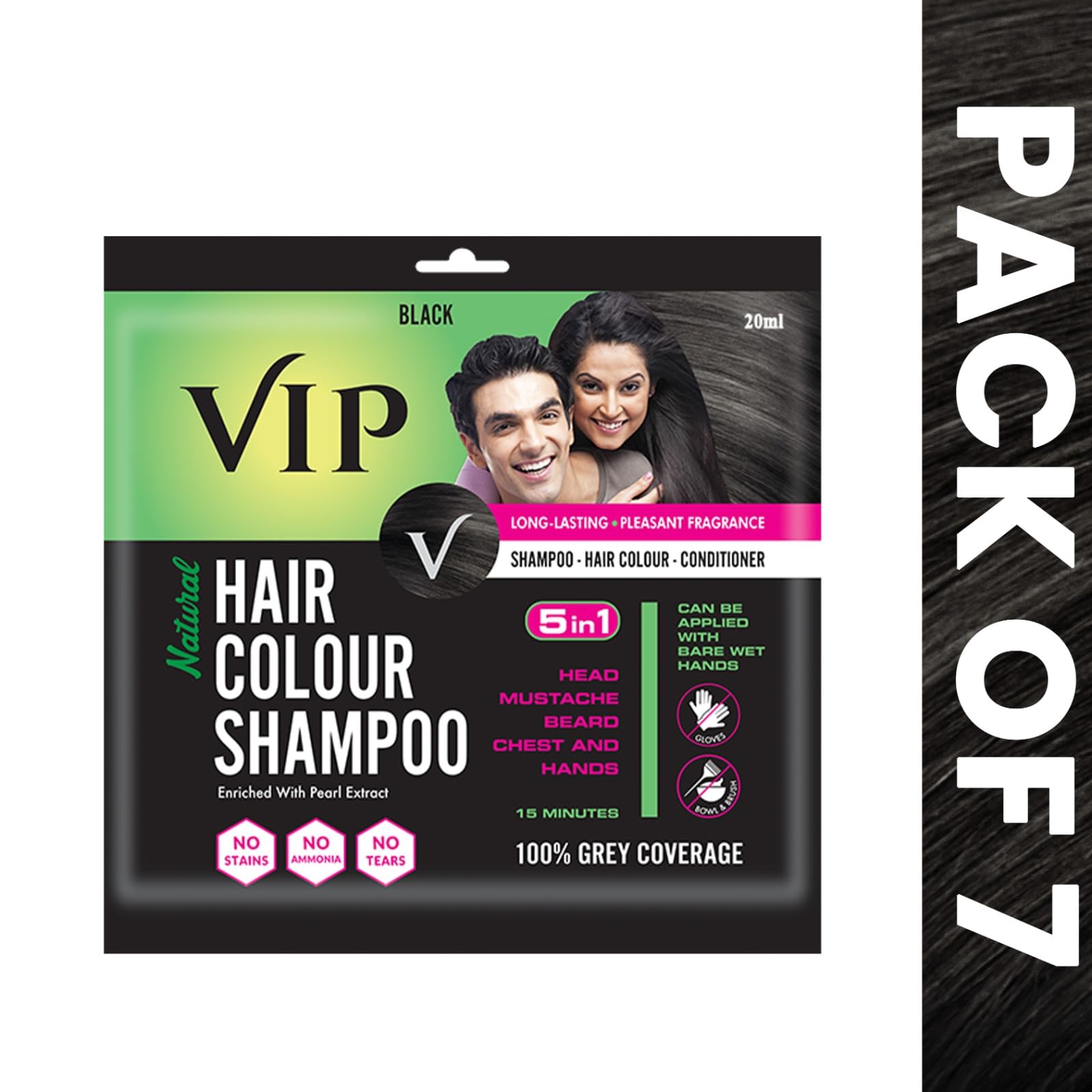 VIP Hair Color Shampoo 20 ml (Pack of 7) – view 2