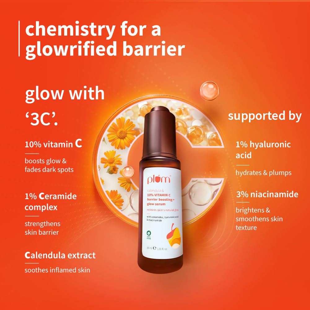 Plum 10% Vitamin C & Calendula Barrier Boosting + Glow Serum 30ml – view 2