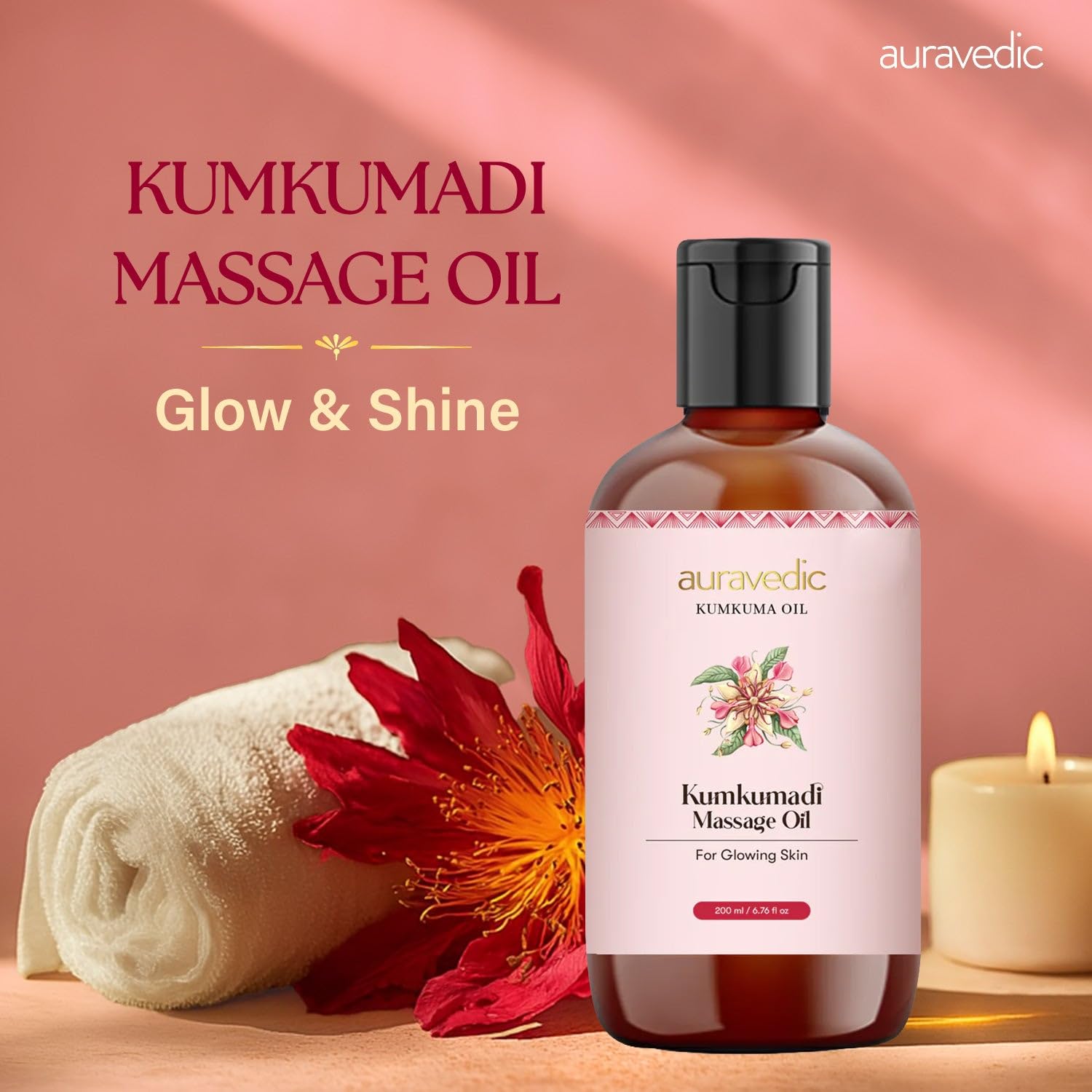 Auravedic kumkumadi Oil For Face Body Oil After Bath For Daily use 200ml Kumkumadi Tailam Body Massage For Full Body For Women Men – view 2