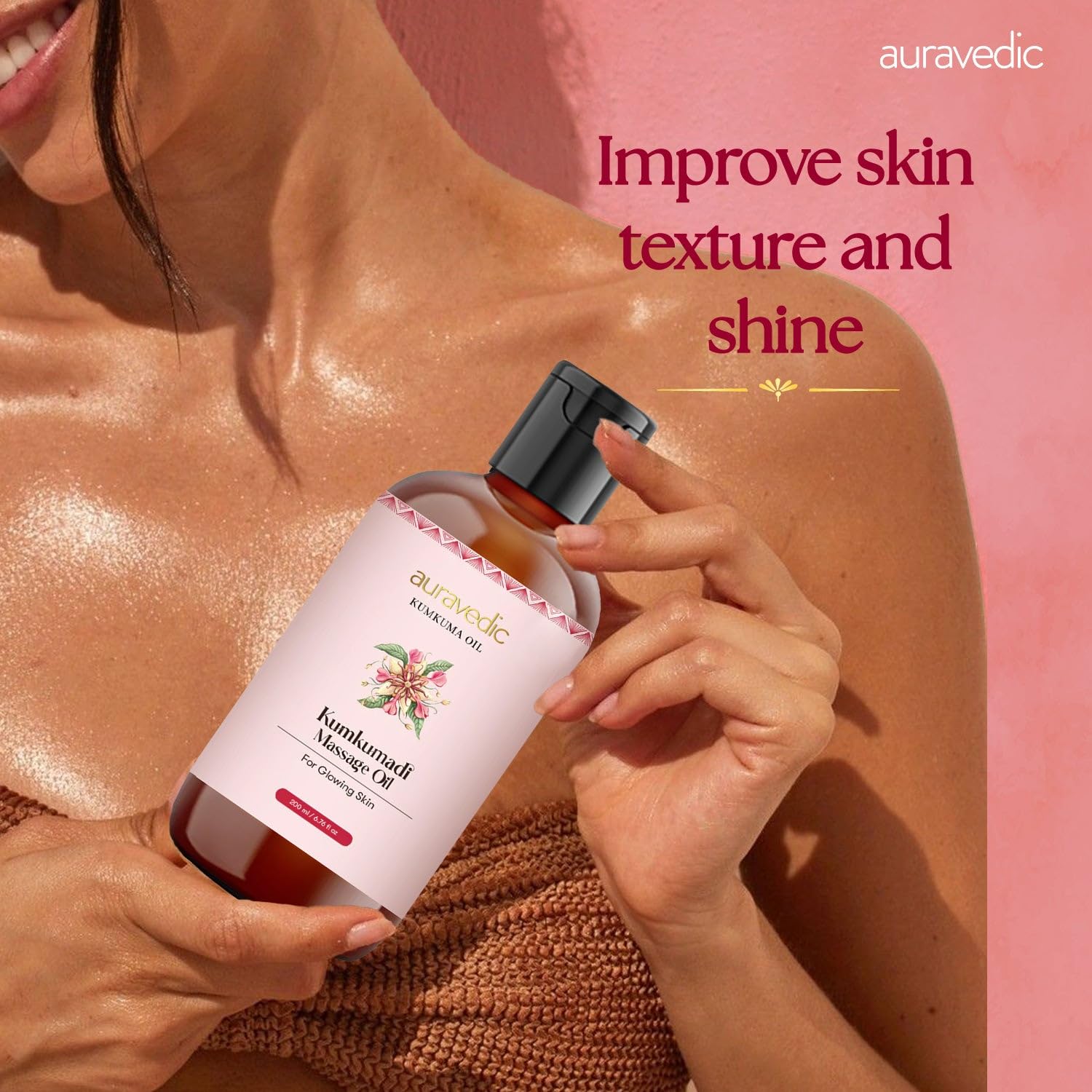 Auravedic kumkumadi Oil For Face Body Oil After Bath For Daily use 200ml Kumkumadi Tailam Body Massage For Full Body For Women Men – view 6