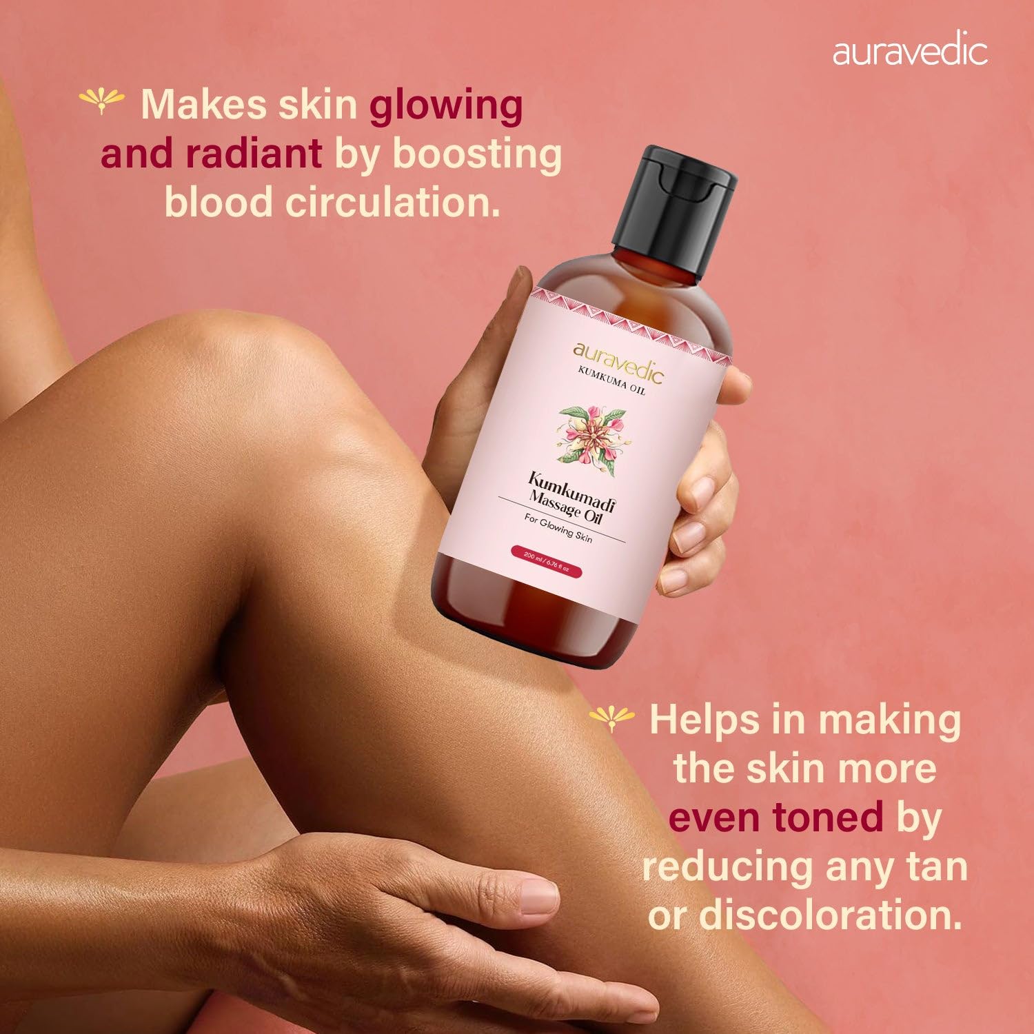 Auravedic kumkumadi Oil For Face Body Oil After Bath For Daily use 200ml Kumkumadi Tailam Body Massage For Full Body For Women Men – view 9