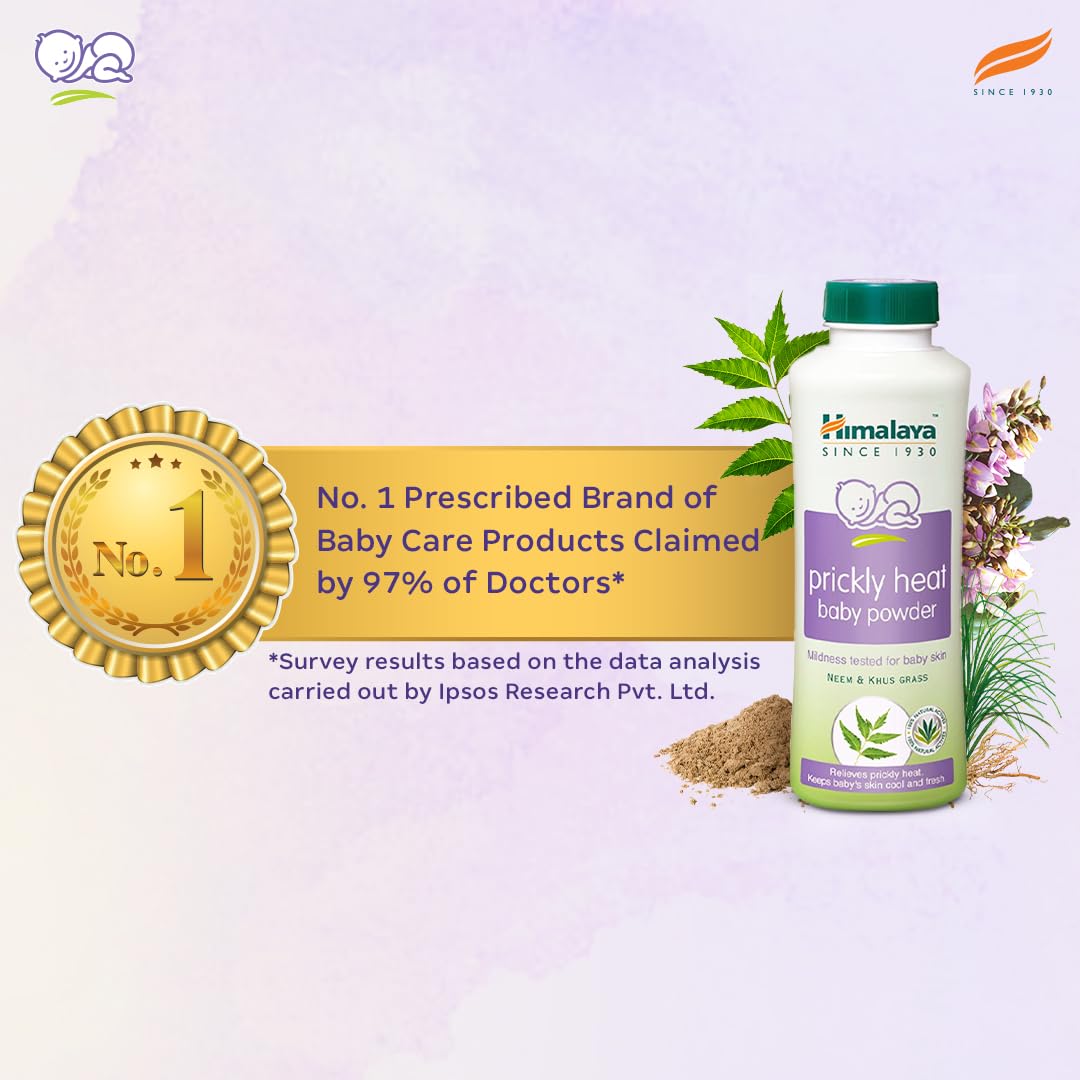 Himalaya Prickly Heat Baby Powder with Neem and Yashada Bhasma, 100g – view 3
