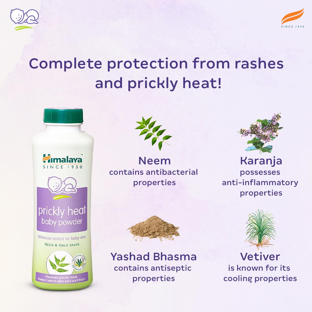 Himalaya Prickly Heat Baby Powder with Neem and Yashada Bhasma, 100g – view 5