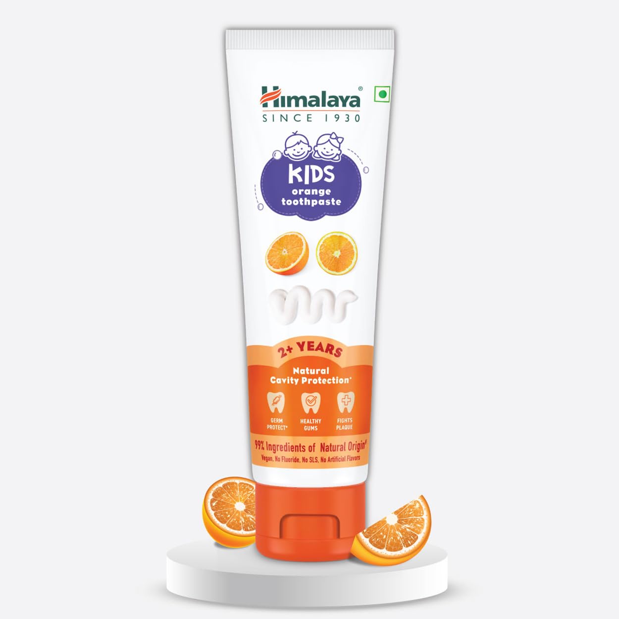 Orange-flavor Himalaya kids toothpaste gel tube, 80g pack