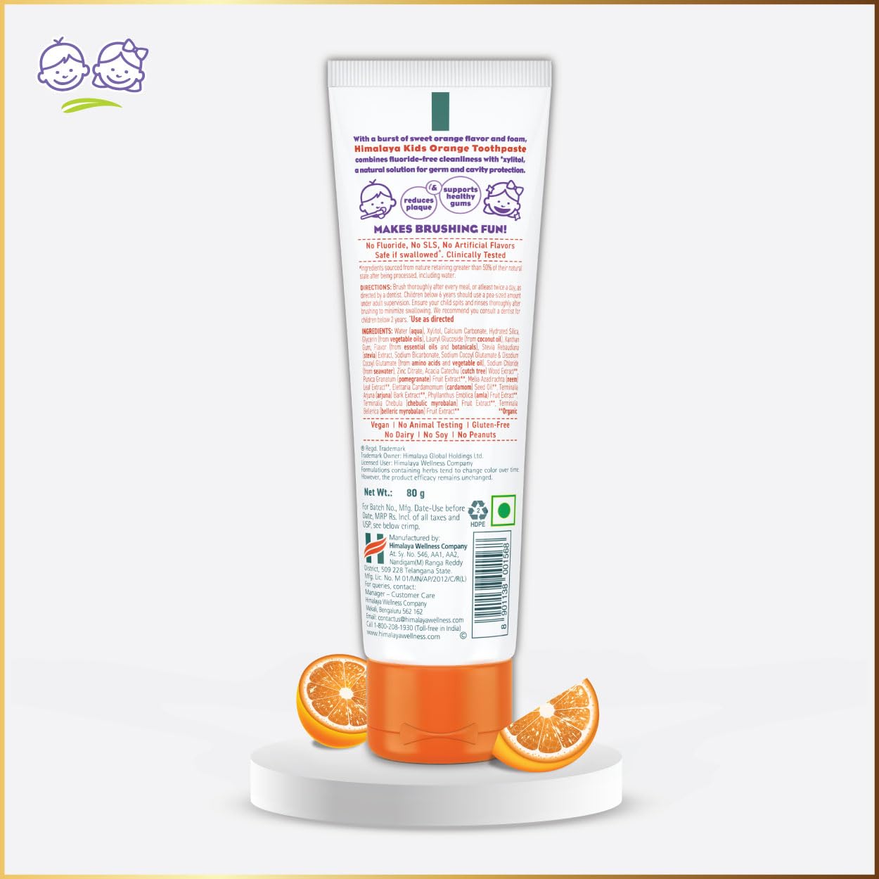 Himalaya Kids Orange Toothpaste 80 Gm – view 2