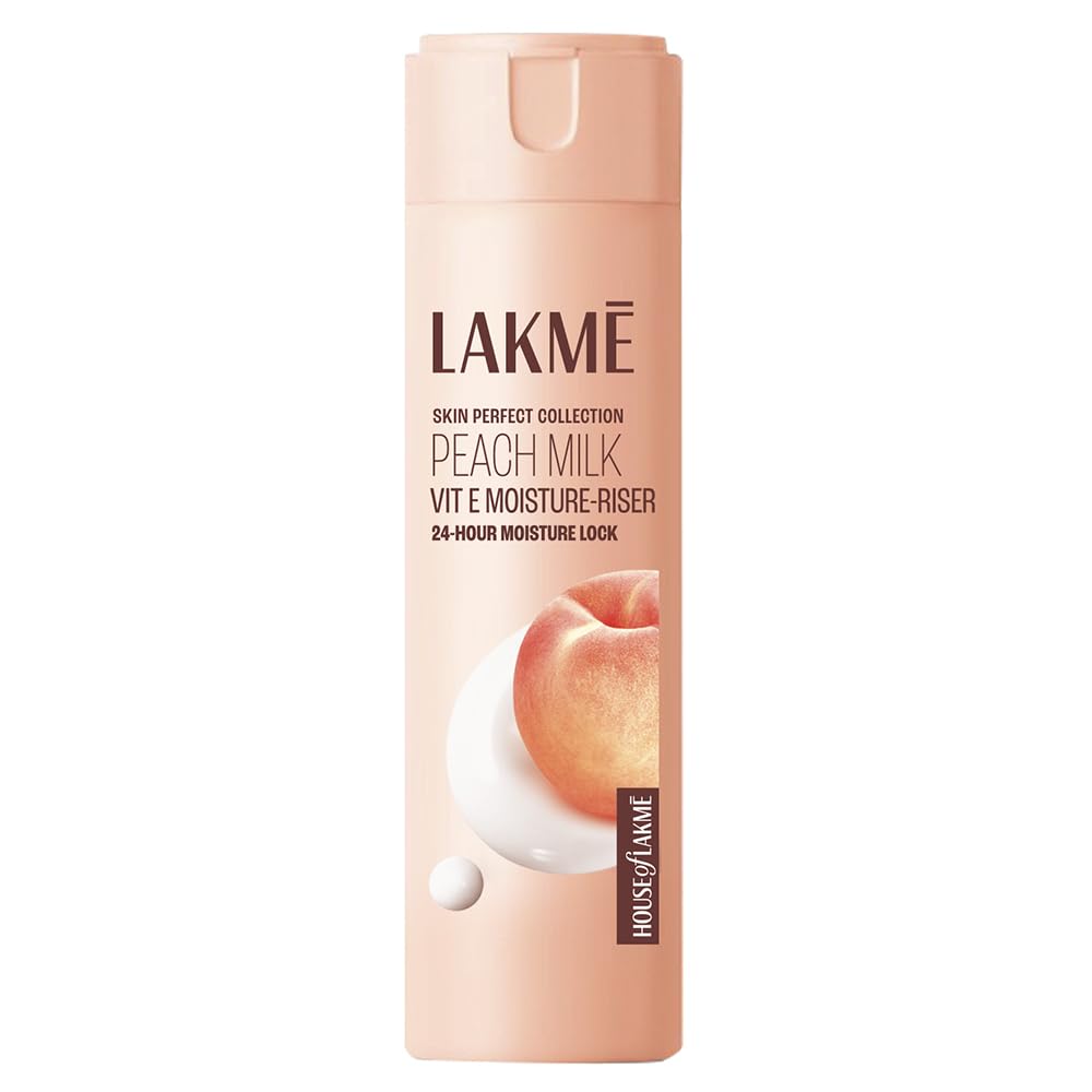 Lakme Peach Milk moisturizer 60 ml bottle in peach pink packaging