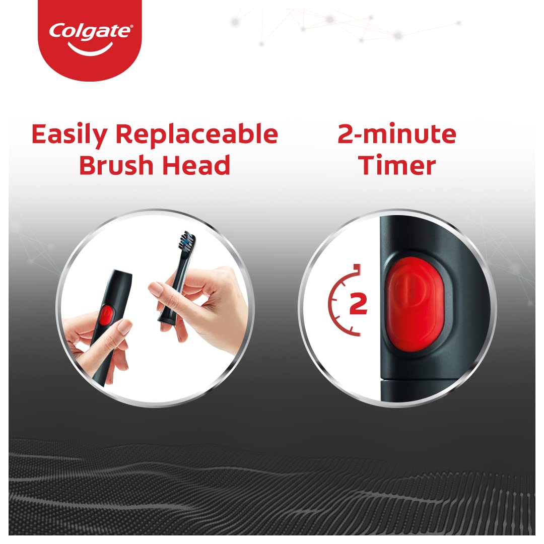 Colgate ProClinical 150 Charcoal Sonic Battery Powered Electric Toothbrush (with Replaceable Brush Head Included) – view 6