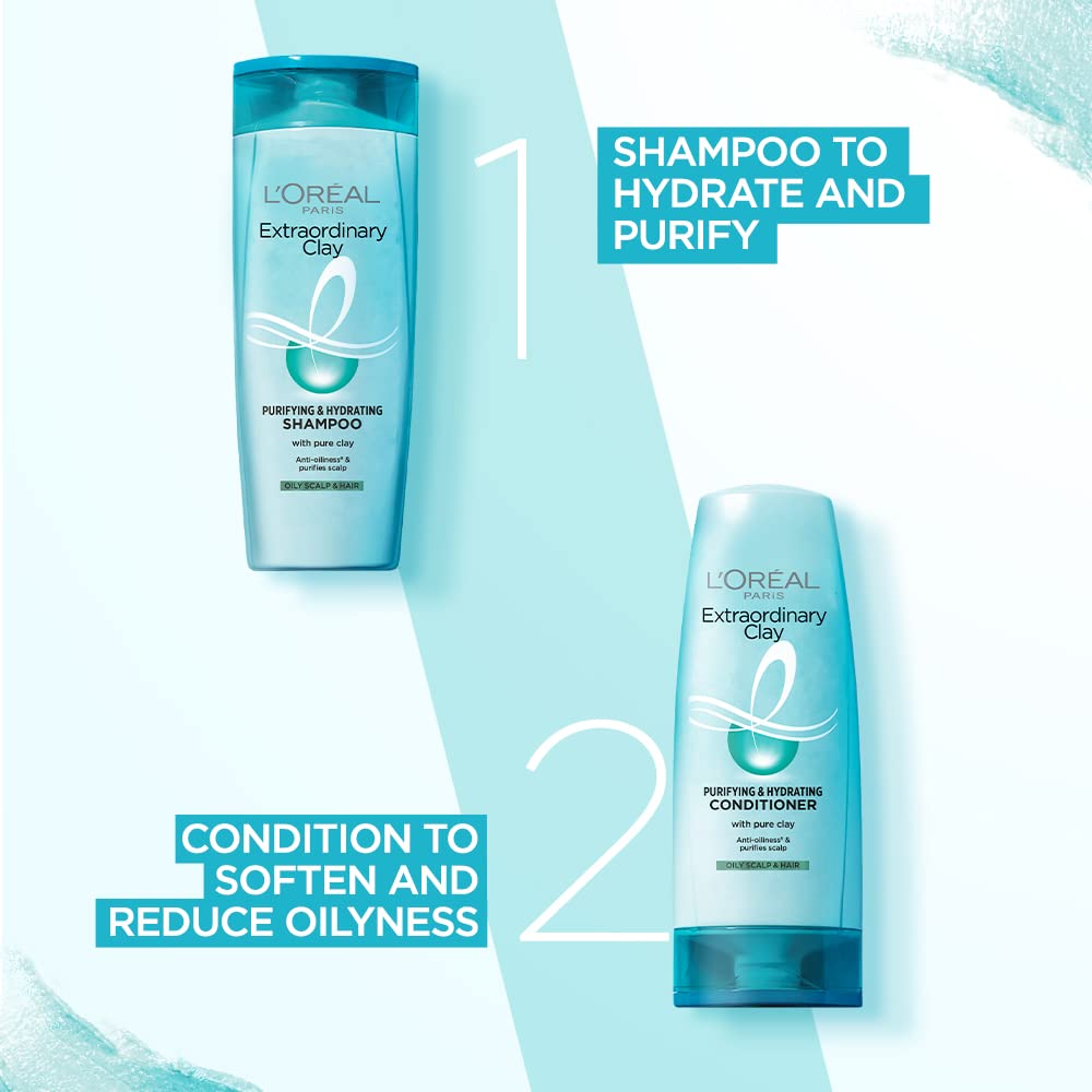 L'Oreal Paris Deep Conditioner, Rebalancing & Hydrating, For Oily Roots & Dry Ends, Extraordinary Clay, 180 ml – view 6
