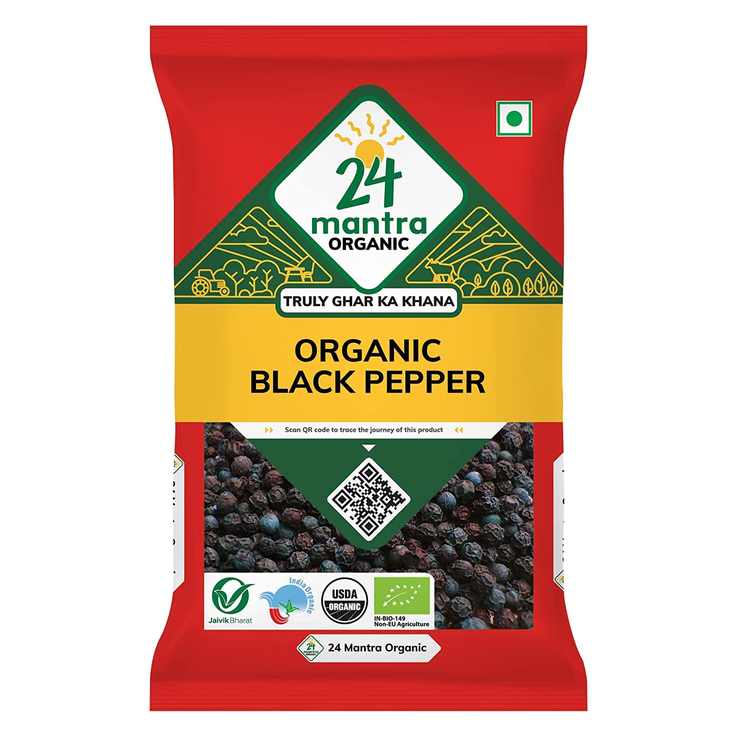 24 Mantra Organic Black Pepper Whole/Kalimirch/Nalla Miriyalapudi - 50gms ,Pack of 1, 100% Organic – view 3