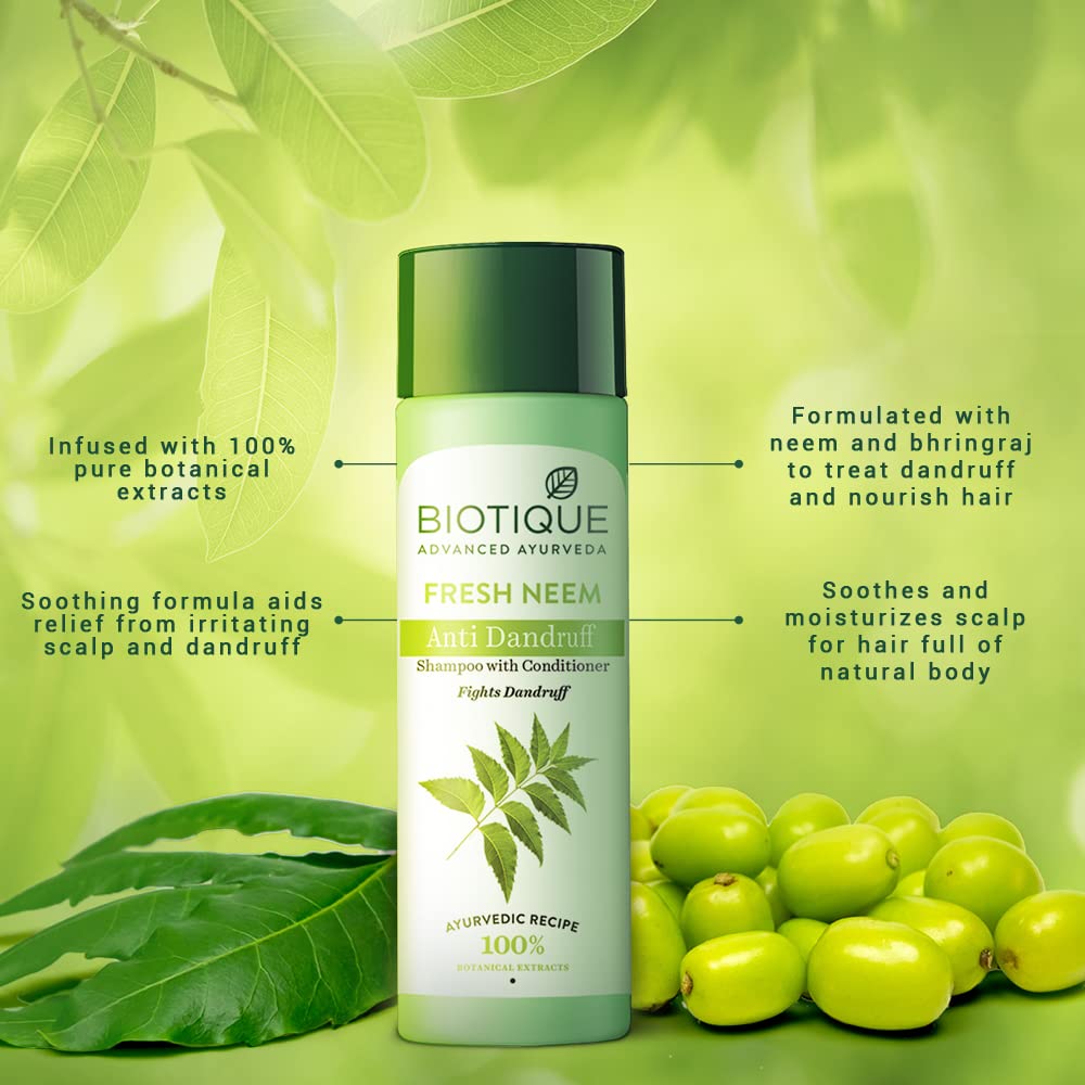 Biotique Fresh Neem Anti Dandruff Shampoo and Conditioner – view 4